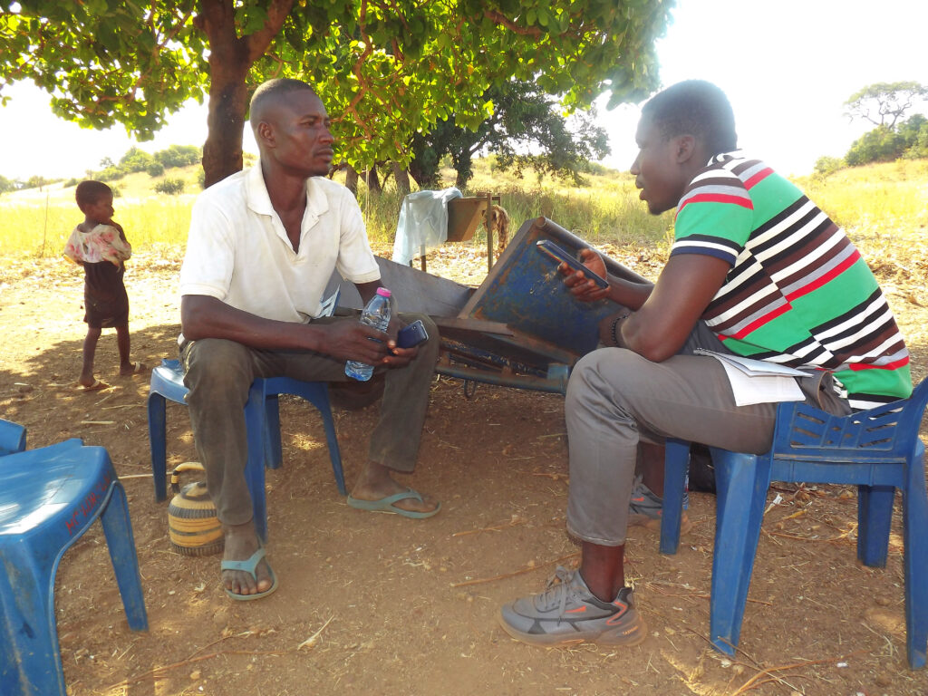 Data collection session in a community